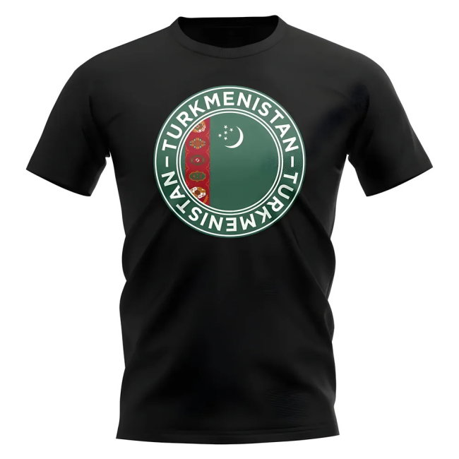 Turkmenistan Football Badge T-Shirt (Black)