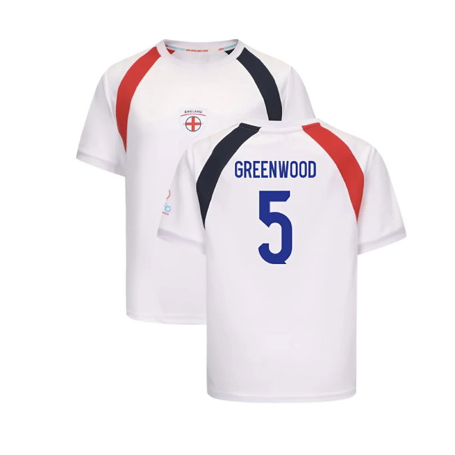 2025 England WEC Poly T-Shirt (White) - Kids (GREENWOOD 5)