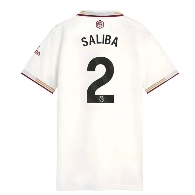True Arsenal Arsenal Authentic Third Shirt Womens Saliba #2 Pro Se...
