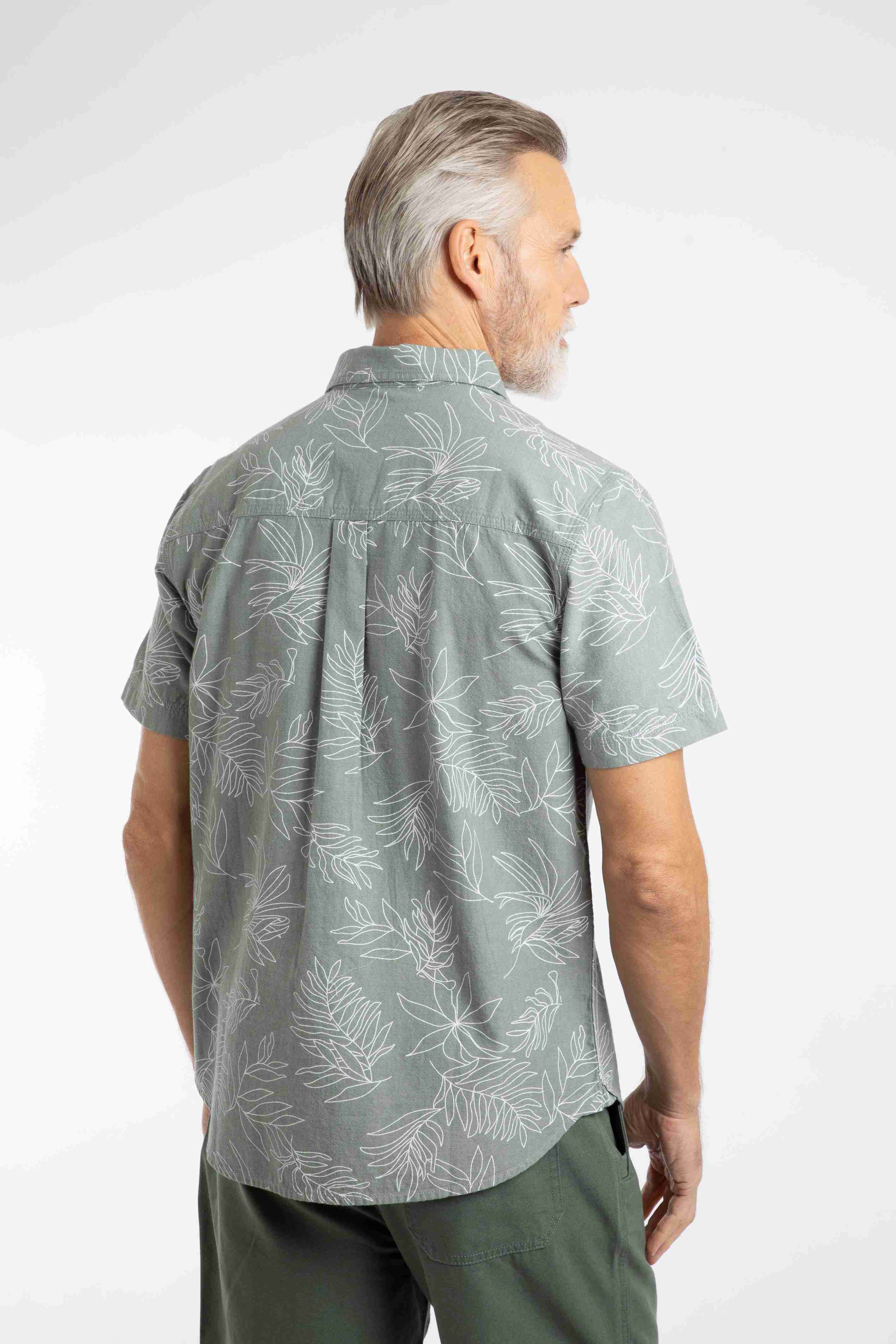 Russell Printed Chambray Short Sleeve Shirt Woodland Sage