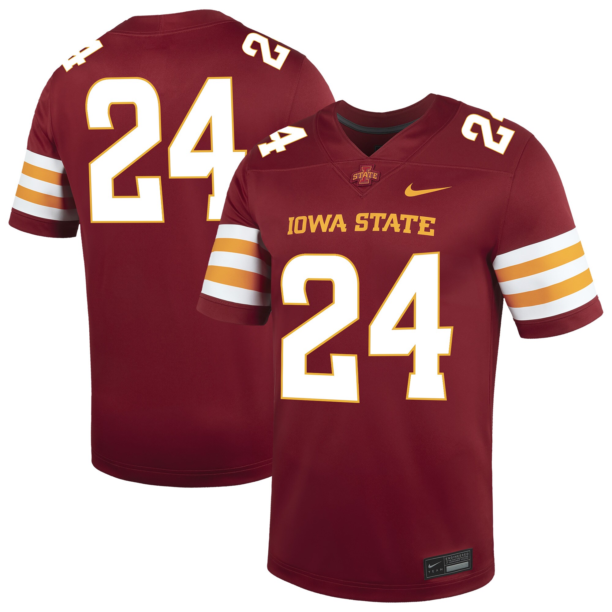 #24 Iowa State Cyclones Game Football Jersey - Cardinal