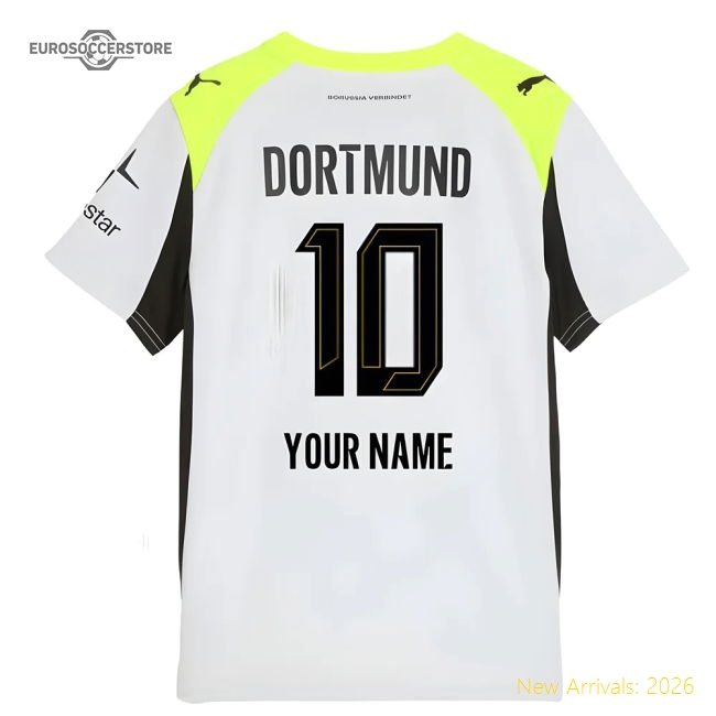 Official 2025-2026 Borussia Dortmund Away Shirt (Kids) (Your Name)