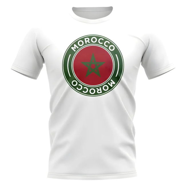 Premium-Quality Championship Morocco Football Badge T-Shirt (White)