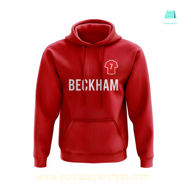 David Beckham Man United Number Hoody (Red)