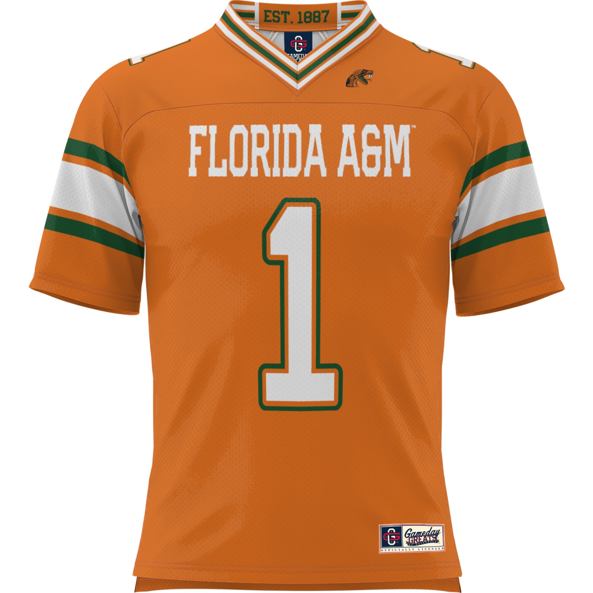 #1 Florida A&M Rattlers GameDay Greats Football Jersey - Orange
