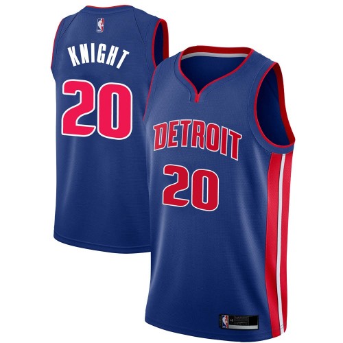 DET Blue Nike D. Pistons #20 NBA Jersey Game Day Wear Game Day Wear