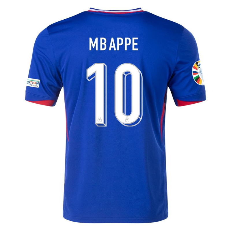 UEFA Euro 2024 France Home Football Shirt Soccer Jersey MBAPPE 10 -