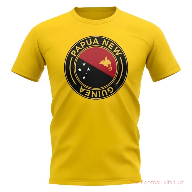 Papa New Guinea Football Badge T-Shirt (Yellow)