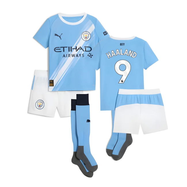 2025-2026 Man City Home Mini Kit (Haaland 9) (Collector's Item)