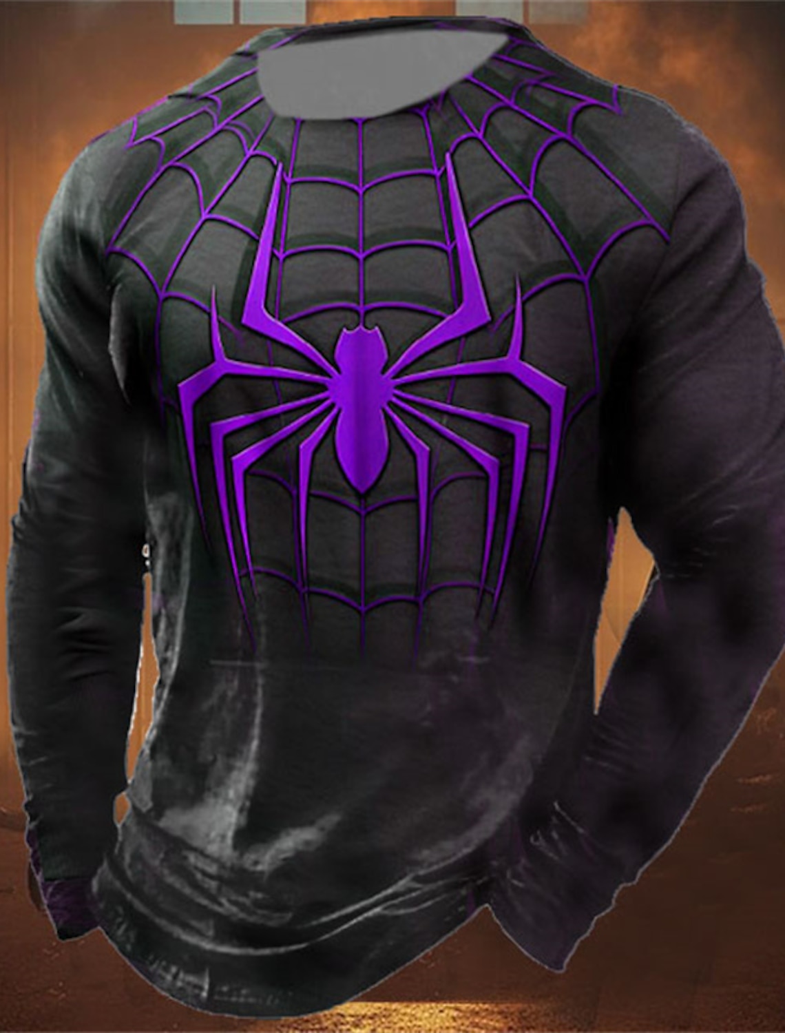 Men's Graphic Spider T Shirt Long Sleeve T shirt 3D Print Crew Neck Shirt Fashion Designer Casual Sports Outdoor Holiday Going out Red Blue Purple Spring & Fall Clothing Apparel S M L XL 2XL 3XL