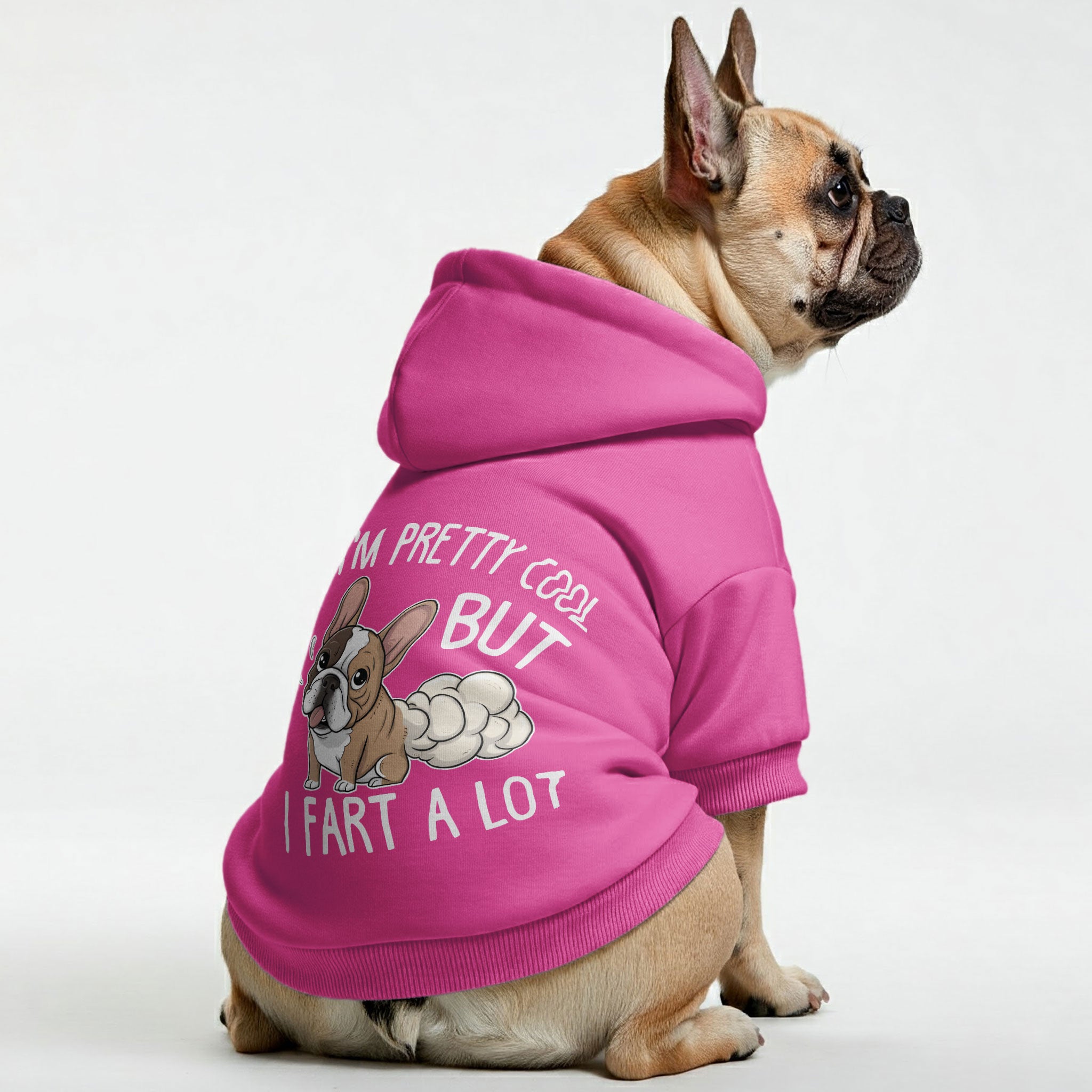 Im Pretty Cool But I Fart A Lot - Comfy Personalized French Bulldog Hoodies With Funny Quotes – Stylish, Cozy, And Premium 100% Cotton For Dog Lovers