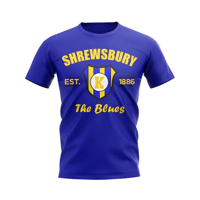 Licensed Shrewsbury Established Football T-Shirt (Blue)