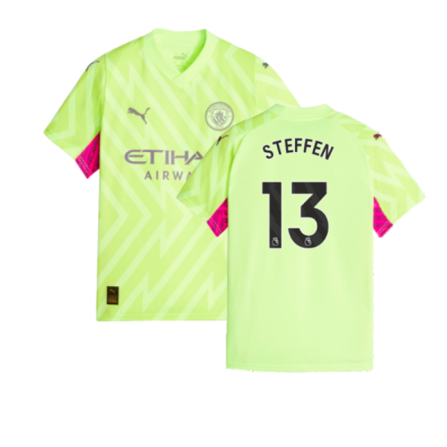 2023-2024 Man City SS Performance Goalkeeper Shirt Yellow Steffen 13