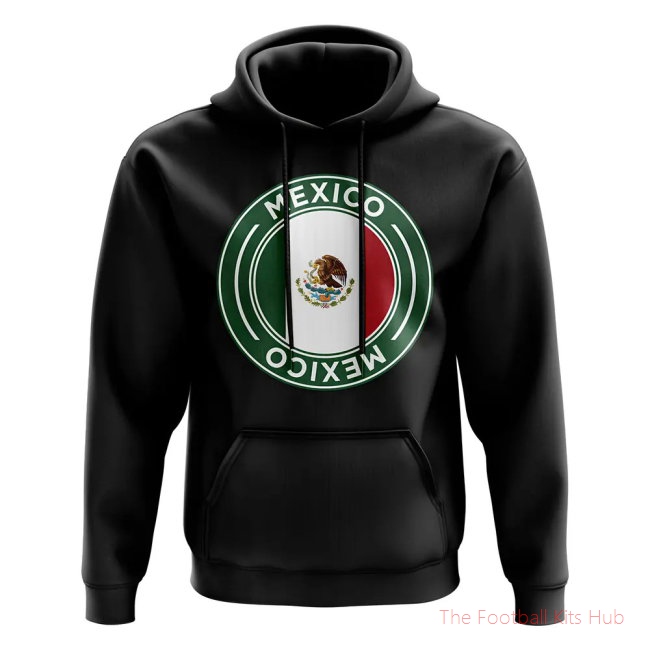 Men Mexico Football Badge Hoodie (Black)