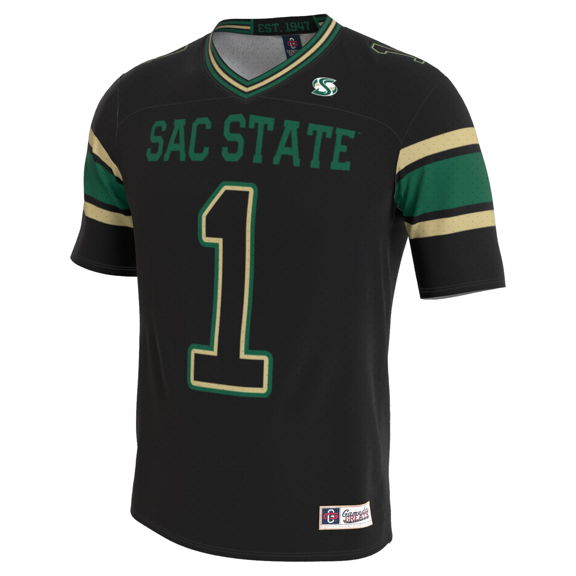 Unisex Black Sacramento State Hornets Lightweight Collegiate Football Blackout Fashion Jersey