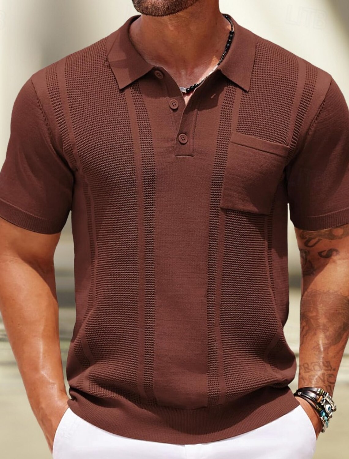 SoftFade™ Men's Polo Shirts 100% Cotton Acid Wash Shirt Casual Holiday Lapel Short Sleeve Fashion Basic Plain Vintage Distressed Summer Spring Dark Brown Black Light Green Navy Blue Light Purple