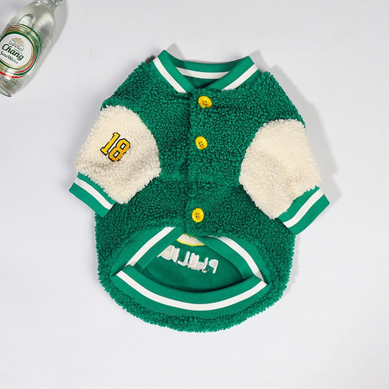 Minimal-Aesthetic Chicpup Warm Frenchie Baseball Jacket Soft Fleece D...