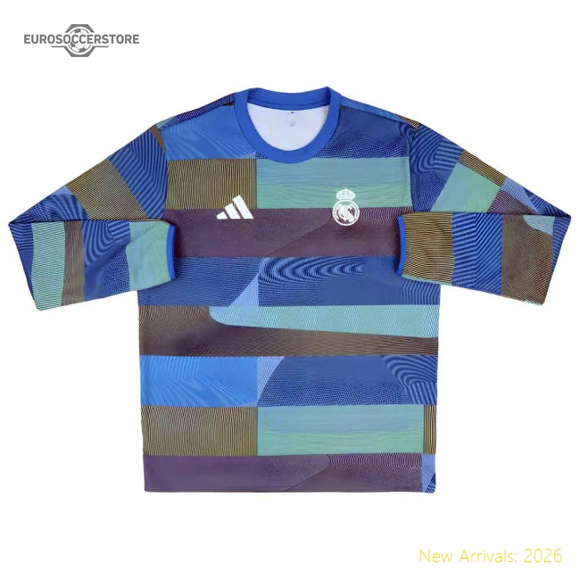 Premium 2025-2026 Real Madrid Pre Match Warm Top (blue)