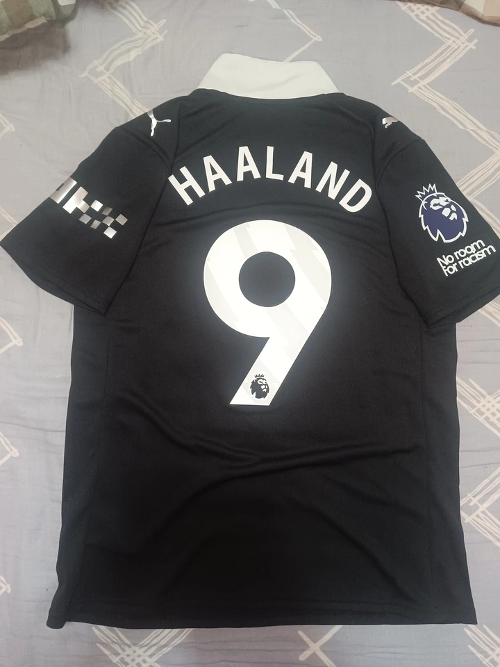 [FSOUK] 25/26 Manchester City All Black Away Erling Haaland #9 Founding Tribute Fashion Jersey