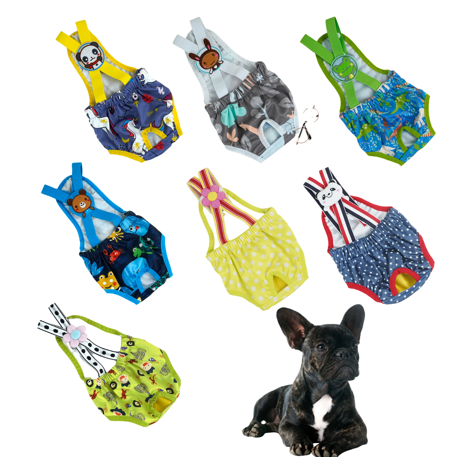 Frenchie Sanitary Panty With Adjustable Straps For Frenchie Pups