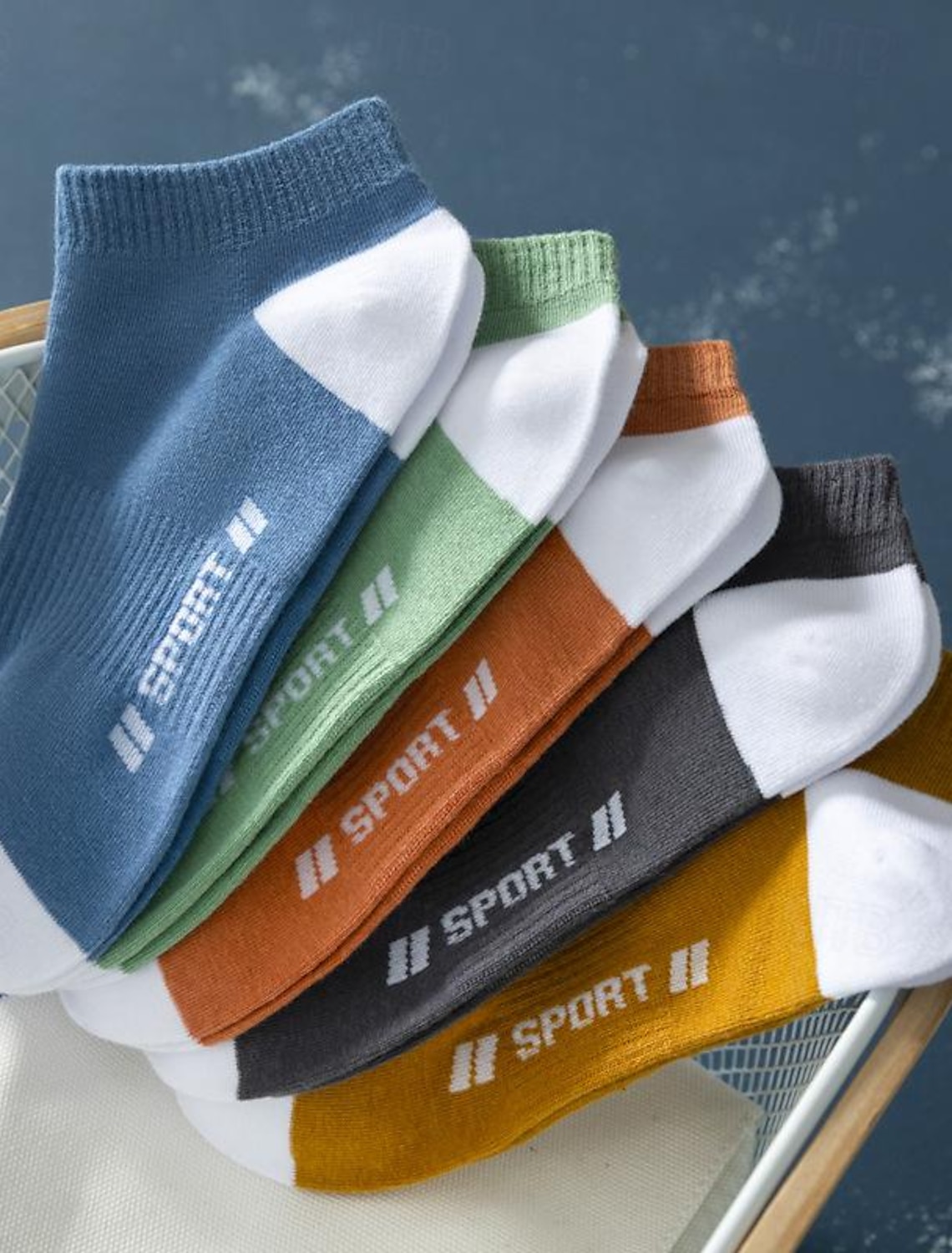 Men's 5 Pack Multi Packs Socks Ankle Socks Low Cut Socks Rainbow Color Color Block Sports & Outdoor Daily Vacation Basic Medium Spring Fall Fashion Casual