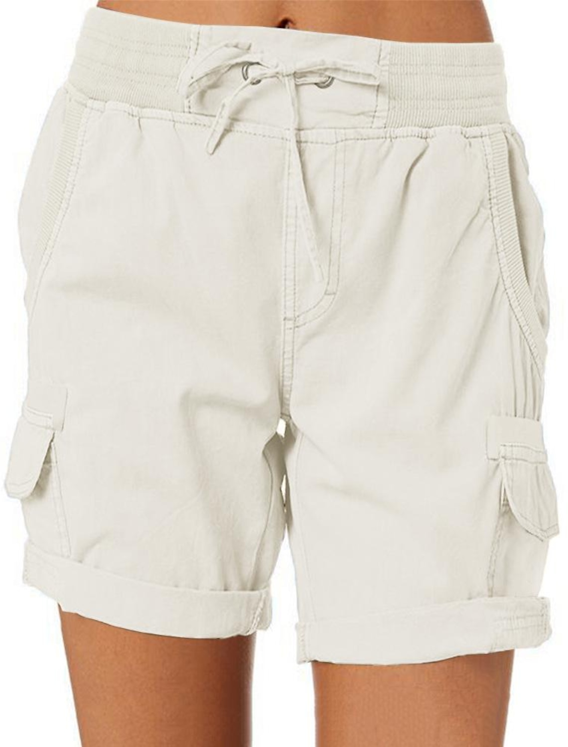 Women's Bermuda shorts Drawstring Elastic Waist Ripstop Quick Dry Multi Pockets Blue Light Blue Dark Khaki grey blue Summer Spring