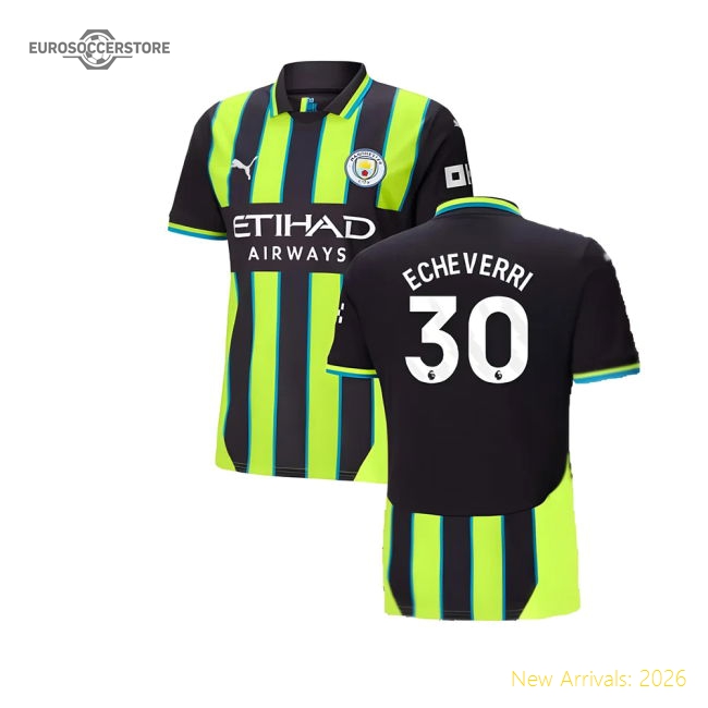 Authentic 2024-2025 Man City Away Shirt (echeverri 30) - Premium