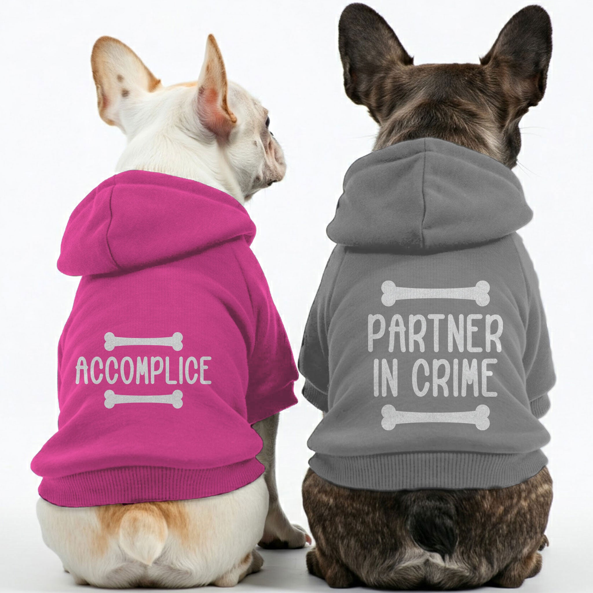 Partner in crime and Accomplice - Matching French Bulldog Hoodies – Stylish, Cozy & Personalized!