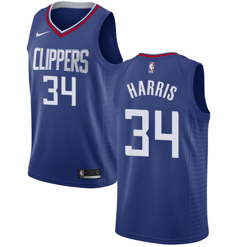 Nike Los Angeles Clippers #34 Tobias Harris Blue NBA Swingman Icon Edition Jersey Mens