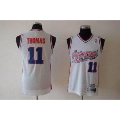 Detroit Pistons #11 Isiah Thomas White Swingman Throwback Stitched NBA Jersey Mens