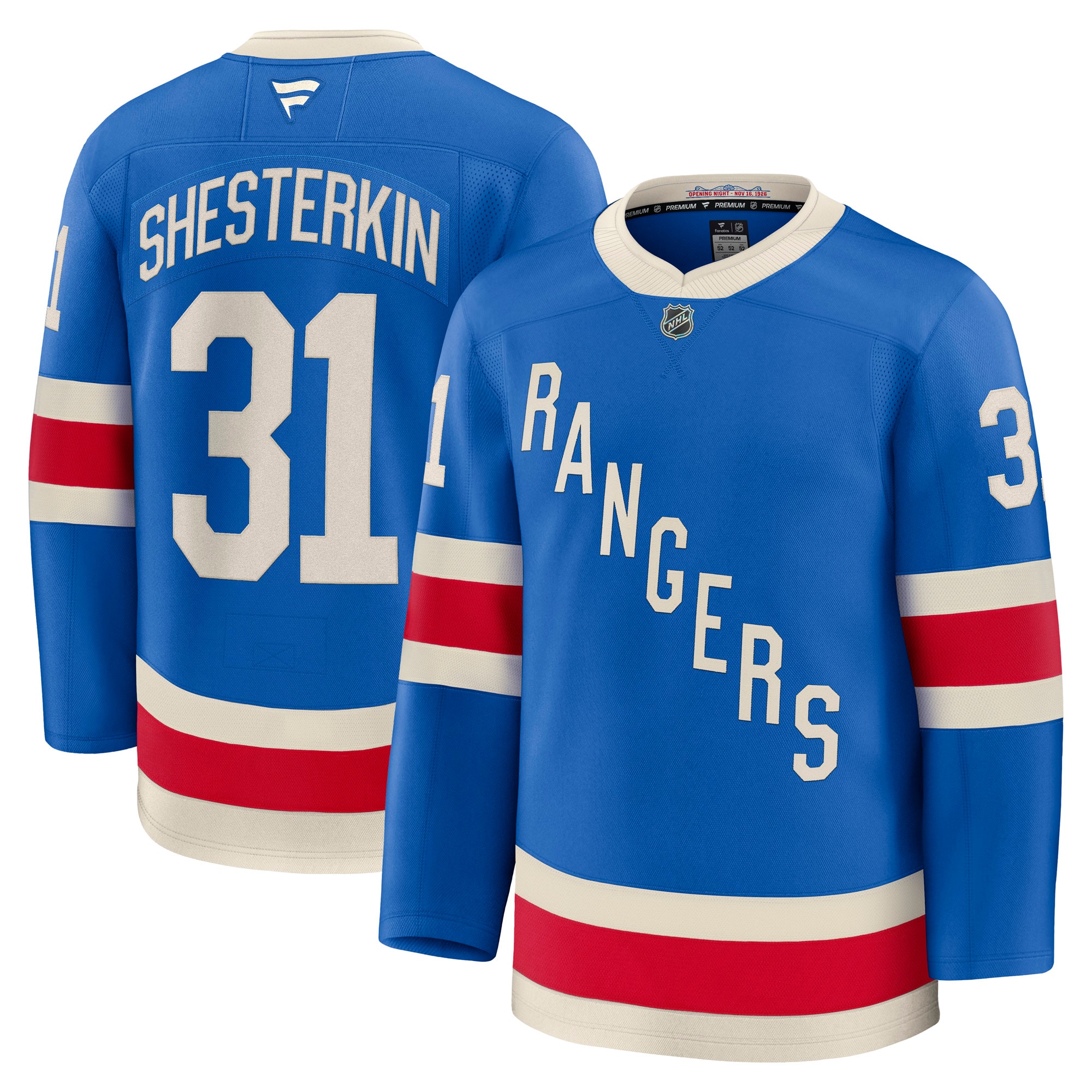 [LK] Igor Shesterkin New York Rangers Centennial Premium Jersey - Blue