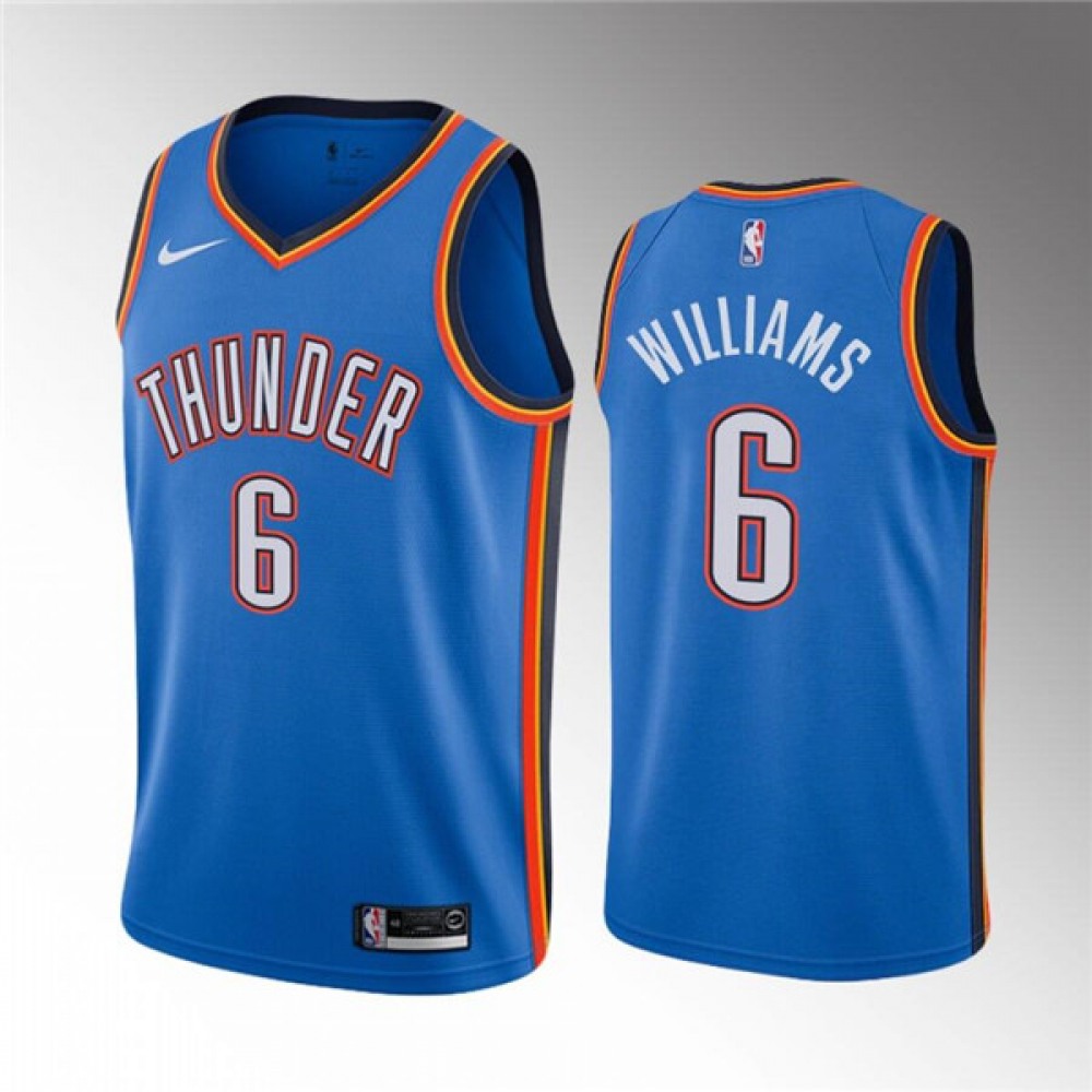 Fan Favorite Elite Men's OKC Thunder #6 Jaylin Blue Basketball Jersey