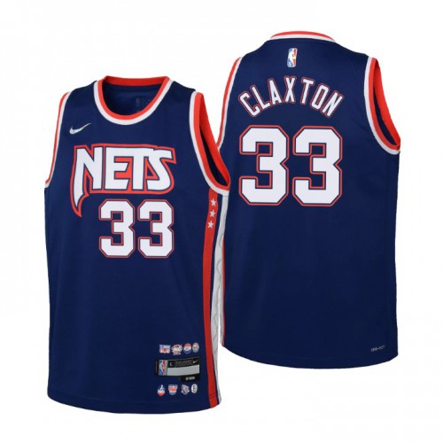 Brooklyn Brooklyn Nets #33 Nicolas Claxton Youth Nike Navy 2021/22 Swingman Jersey ¨C City Edition Youth