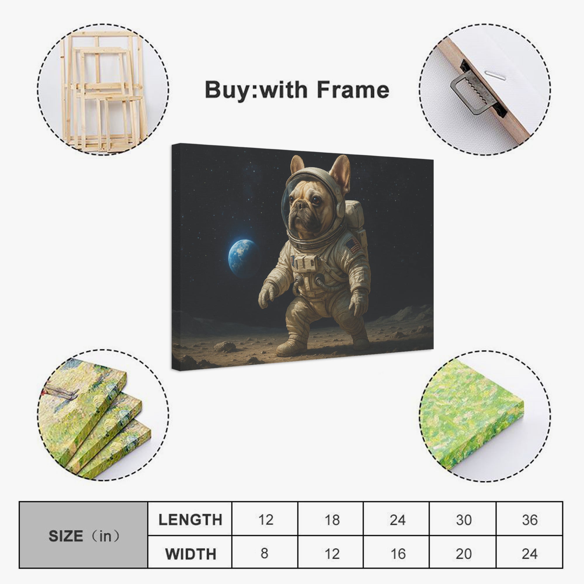 - Dog Owner Adorable Frenchie Canvas Wall Art Outdoor Style | Comfy Fit