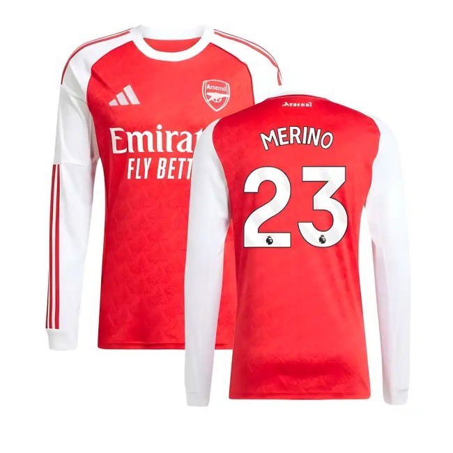 2025-2026 Arsenal Long Sleeve Home Shirt (Merino 23) - official style