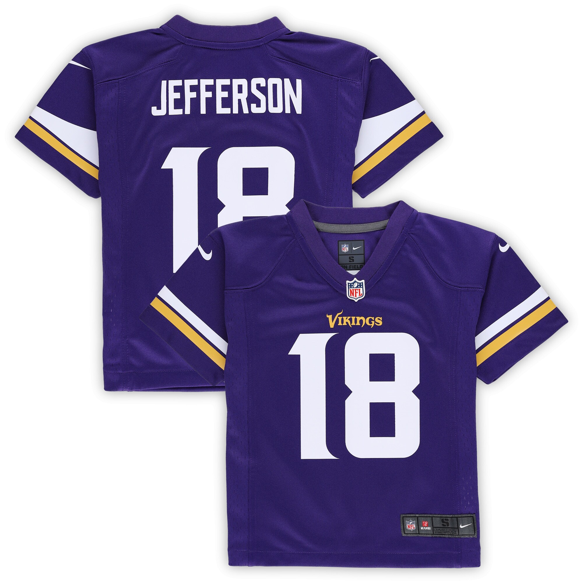 [SJH] Justin Jefferson #18 Minnesota Vikings Preschool Game Jersey - Purple