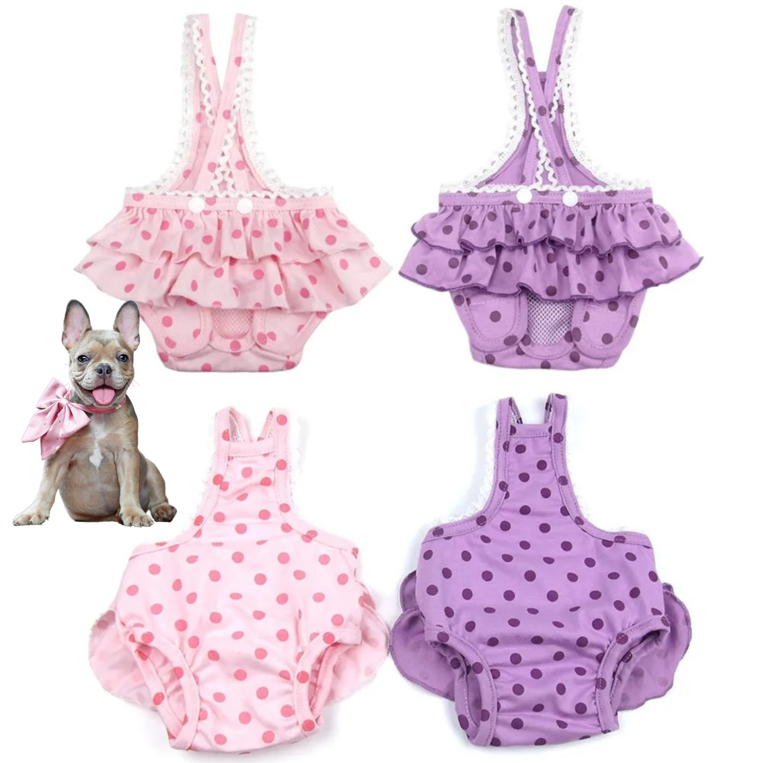 Culture-Inspired Frenchie Menstrual Panties – Washable Dot Print Diap...