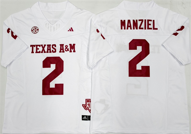 Men's None White 2024 embroidered Johnny Manziel #2 replica Jersey