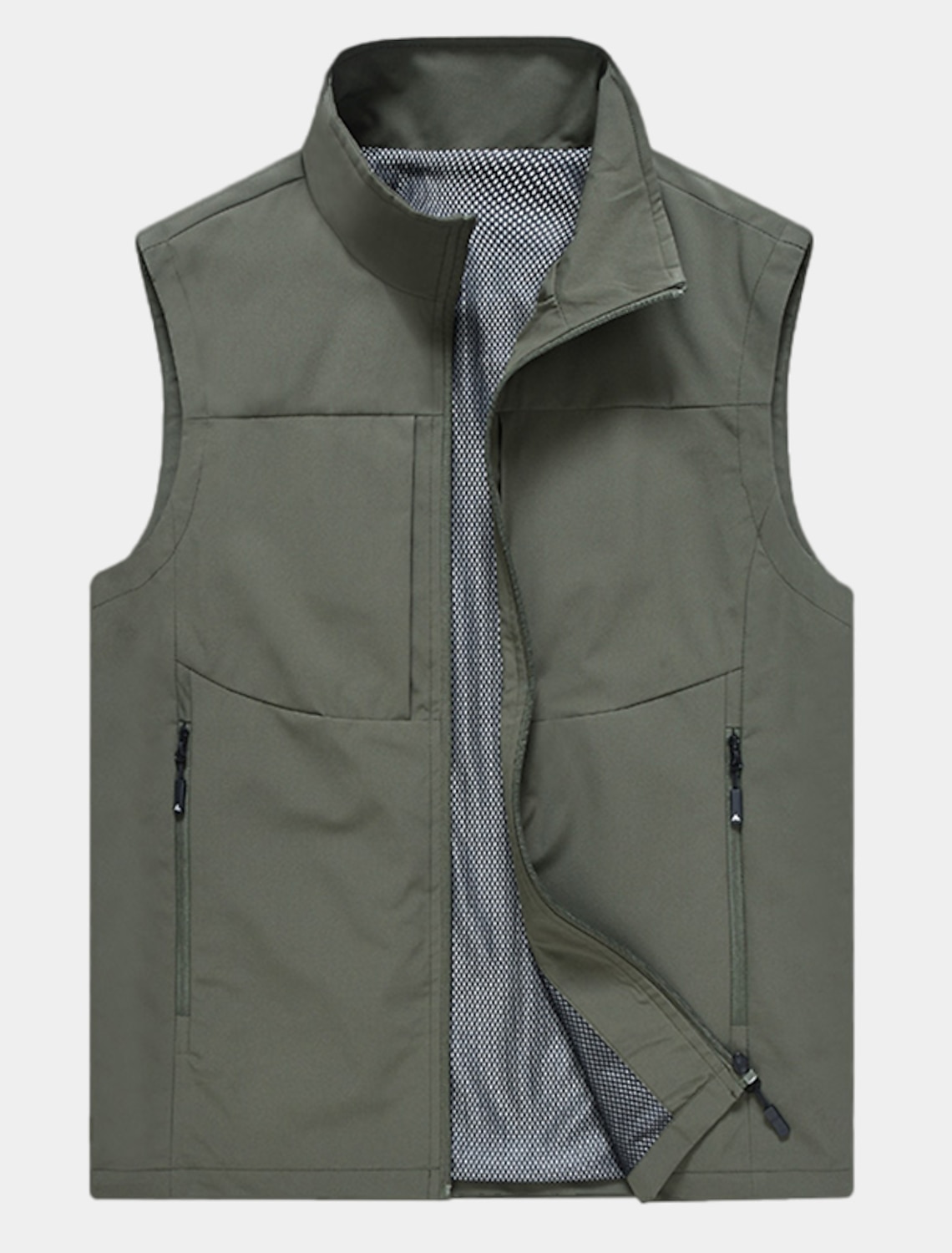 Men's Fishing Vest Hiking Sleeveless Outerwear Top Outdoor Breathable