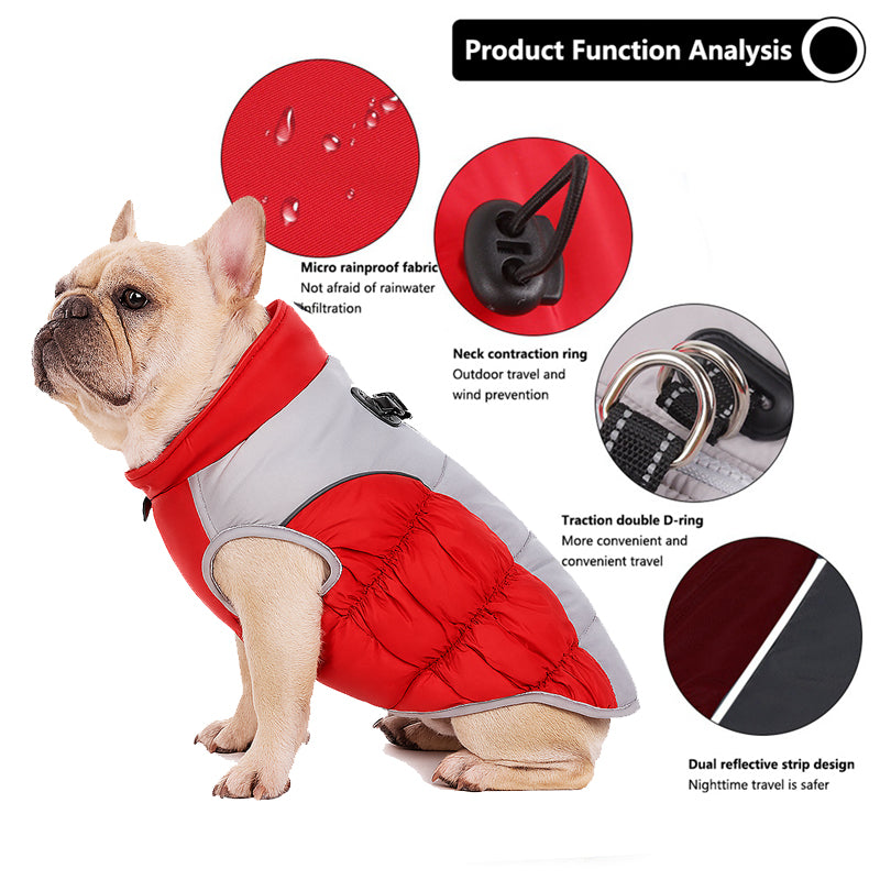 French Bulldog Furglow Frenchie Reflective Jacket – Zipper Winter Warm