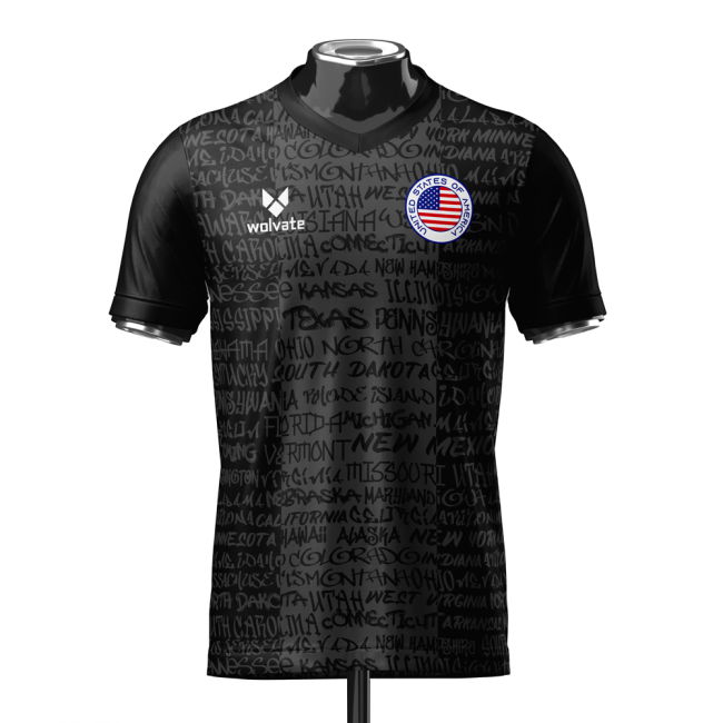 Championship Usa Heritage Football Jersey Black (Wolvate) Adult Short