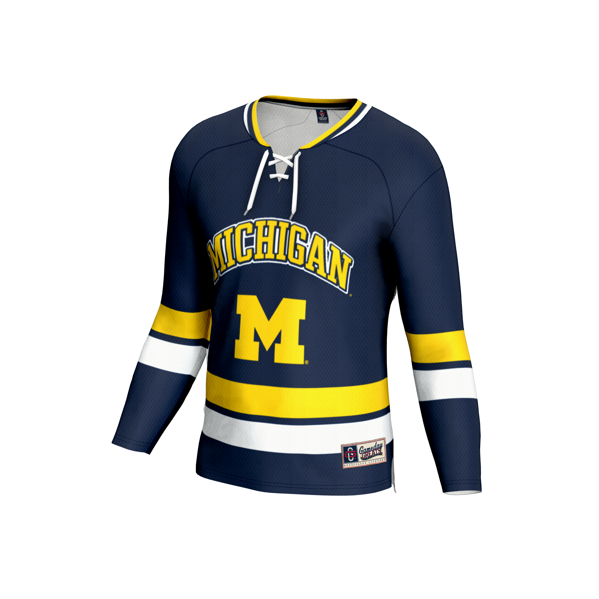 [NJP] Michigan Wolverines GameDay Greats Unisex Lightweight Men's Hockey Team Fashion Jersey - Navy
