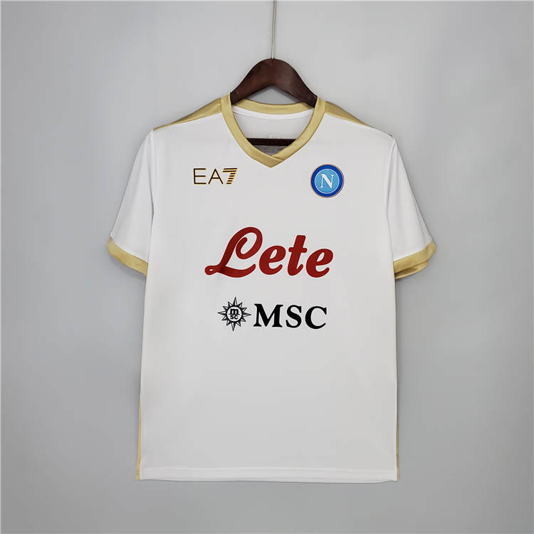 Napoli 21-22 Third WhiteGolden Soccer Jersey Football Shirt -