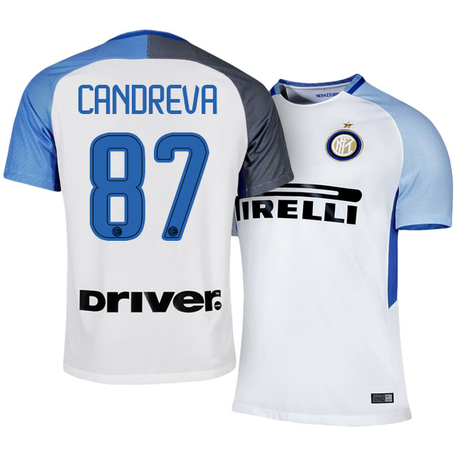 Inter Milan Away 201718 87 Antonio Candreva Soccer Jersey Shirt -