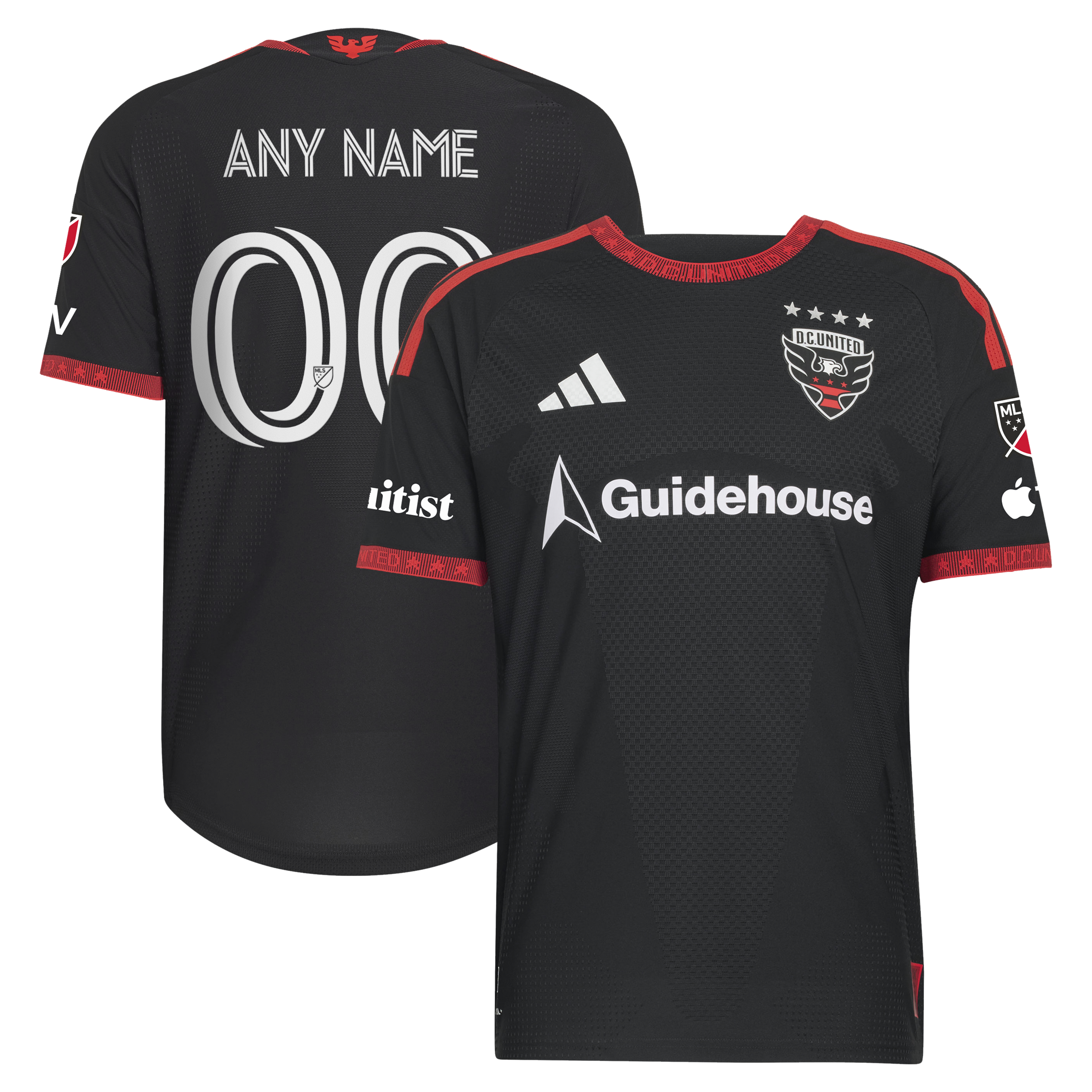 [SJH] D.C. United 2026 Black-and-Red Kit On-Field Authentic Patch Custom Jersey - Black