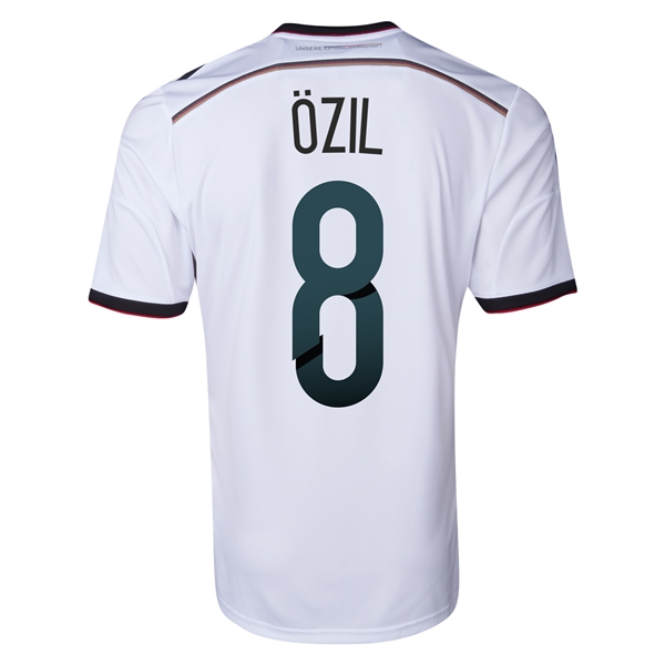 2014 Germany 8 OZIL Home White Soccer Jersey Shirt - Official Replica