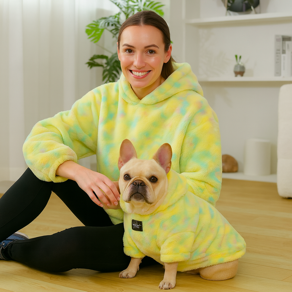 Comfortable Barkana Frenchie Human Matching Hoodie – Tie-dye Soft Plu...