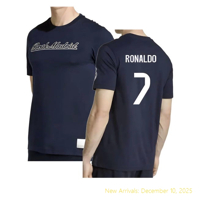 High-Quality 2025-2026 RM Real Madrid US Tee (Navy) (Ronaldo 7)