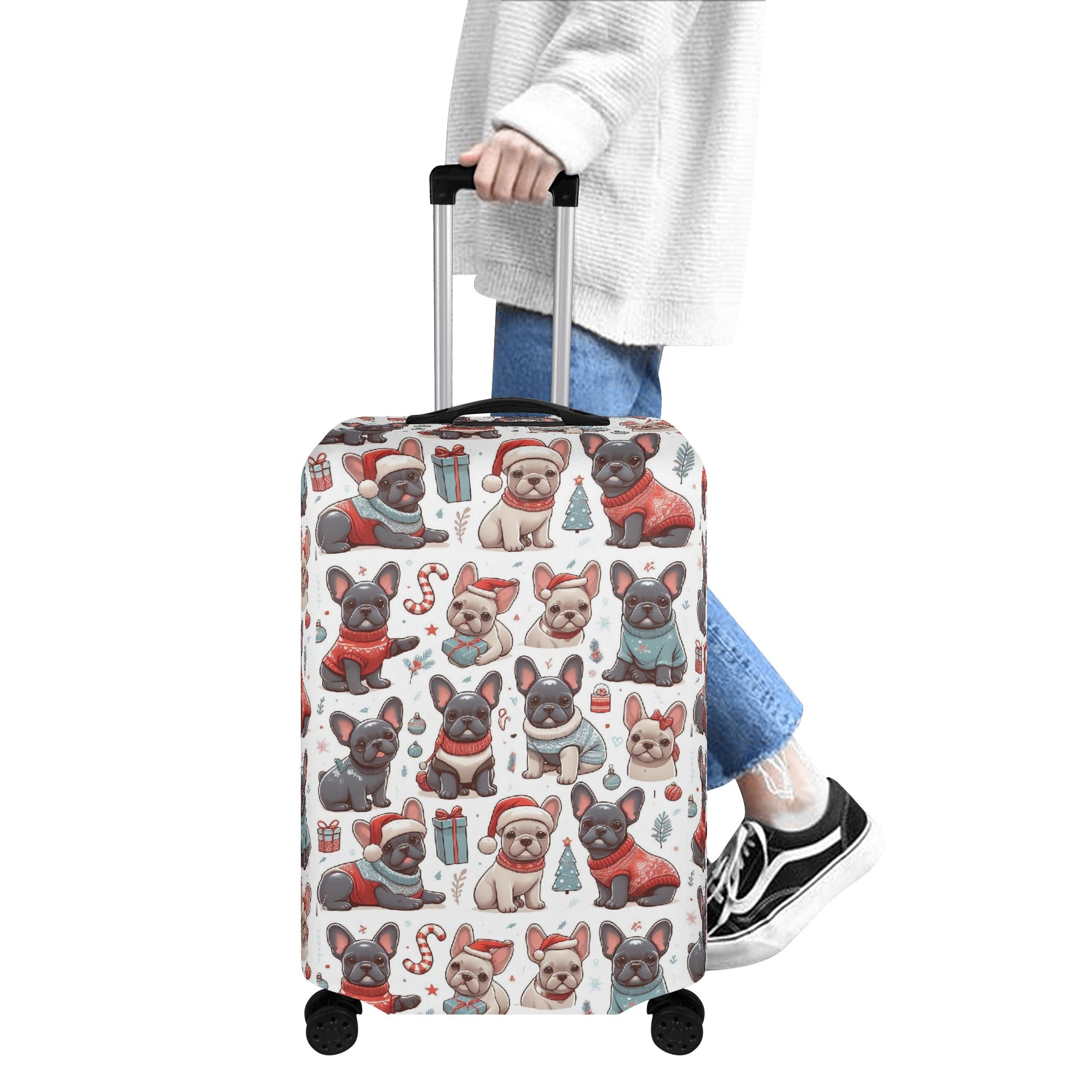 Fashion-Forward Trendy Jimmy - Luggage Cover for French Bulldog Lovers
