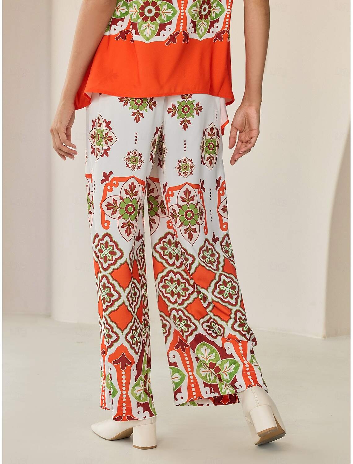 Satin Boho Double Slit Crew Neck Sleeveless Tank Top